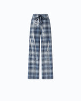 Palazzo trousers with check pattern and sequins - | Pinko