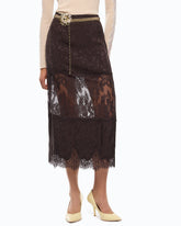 Lace pencil skirt - | Pinko