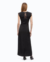 Long dress with slit and lace inserts - | Pinko