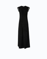 Long dress with slit and lace inserts - | Pinko