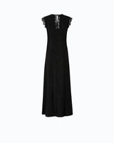 Long dress with slit and lace inserts - | Pinko