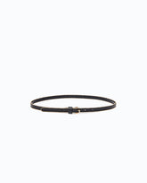Leather belt with mini studs, 1 cm - | Pinko