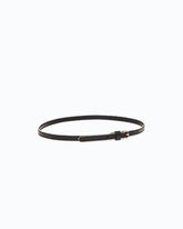 Leather belt with mini studs, 1 cm - | Pinko