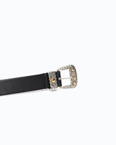 Texan leather belt with storage pockets, 3 cm - | Pinko