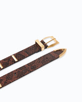 Python-print leather belt with studs, 3 cm - | Pinko