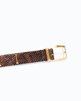 Python-print leather belt with studs, 3 cm - | Pinko