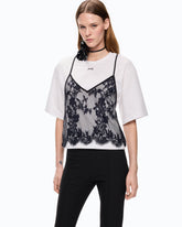 T-shirt with lace top - | Pinko