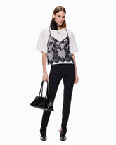 T-shirt with lace top - | Pinko