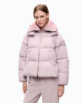 Flared pea coat in water-repellent technical canvas - Pink | Pinko