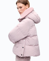 Flared pea coat in water-repellent technical canvas - Pink | Pinko
