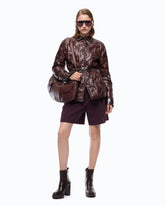 Padded shacket in semi-glossy canvas - | Pinko