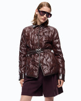 Padded shacket in semi-glossy canvas - | Pinko