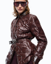 Padded shacket in semi-glossy canvas - | Pinko