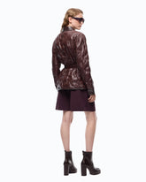 Padded shacket in semi-glossy canvas - | Pinko