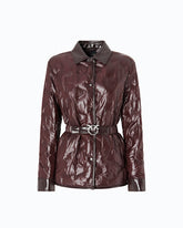 Padded shacket in semi-glossy canvas - | Pinko