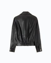 Jacke im Biker-Stil aus Nappaleder mit Nieten - Schwarz | Pinko