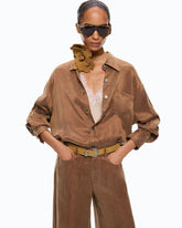 Shirt in peachskin-feel twill - | Pinko