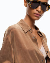 Shirt in peachskin-feel twill - | Pinko