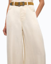 Palazzo-Hose aus Twill mit pfirsichweicher Haptik - Beige | Pinko