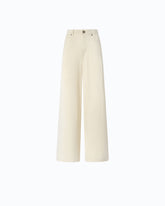 Palazzo-Hose aus Twill mit pfirsichweicher Haptik - Beige | Pinko