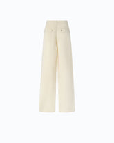 Palazzo-Hose aus Twill mit pfirsichweicher Haptik - Beige | Pinko