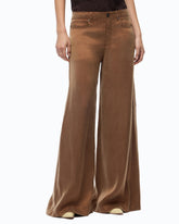 Palazzo trousers in peachskin-feel twill - | Pinko