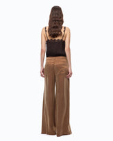 Palazzo trousers in peachskin-feel twill - | Pinko