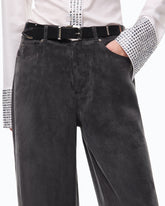 Palazzo trousers in peachskin-feel twill - | Pinko