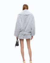 Faux fur blouson jacket with belt - | Pinko