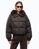Short down jacket with detachable sleeves - | Pinko