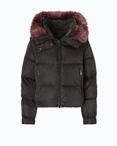 Short down jacket with detachable sleeves - Brown | Pinko