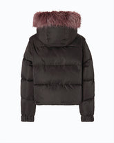 Kurze Daunenjacke mit abnehmbaren Ärmeln - Braun | Pinko
