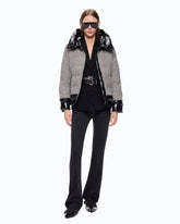 Tweed and nylon down jacket - | Pinko