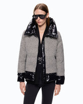 Tweed and nylon down jacket - | Pinko
