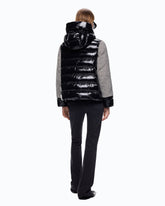 Tweed and nylon down jacket - | Pinko