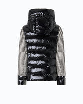 Tweed and nylon down jacket - | Pinko