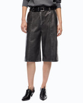 Vintage-effect canvas Bermuda shorts - Dark Grey | Pinko