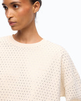 Fully rhinestoned fleece sweater - Beige | Pinko