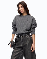 Fully rhinestoned fleece sweater - | Pinko