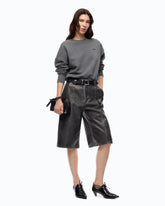 Fully rhinestoned fleece sweater - | Pinko
