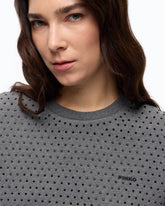 Fully rhinestoned fleece sweater - | Pinko