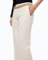 Trousers with pressed crease detail - | Pinko