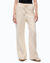 Fully rhinestoned fleece trousers - | Pinko