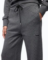 Fully rhinestoned fleece trousers - | Pinko