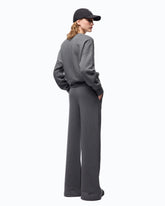 Fully rhinestoned fleece trousers - Dark Grey | Pinko