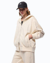 Fully rhinestoned hoodie with zip - | Pinko