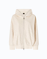 Fully rhinestoned hoodie with zip - | Pinko