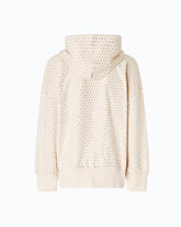 Fully rhinestoned hoodie with zip - | Pinko