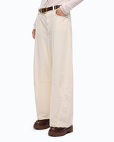 Barrel-fit corduroy trousers - Beige | Pinko