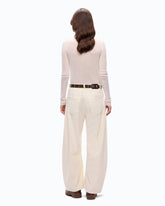 Barrel-fit corduroy trousers - Beige | Pinko